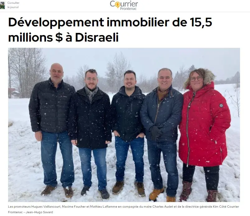 Article journal immobilier disraeli 2m construction