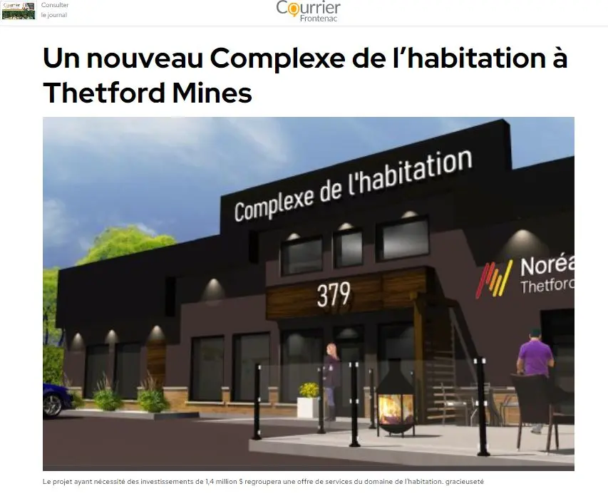 Article journal ouverture complexe habitation thetford Mines 2m construction